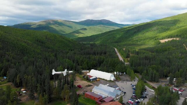 4K Drone Video of Mountains around Chena Hot Springs Resort near Fairbanks, Alaska during Summer