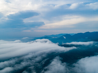 Advection fog on the mountain