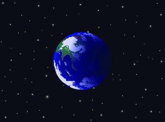 Fototapeta na wymiar blue earth in space vector