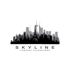 Fototapeta premium City Skyline,Skyscraper for Urban Real Estate Building Logo Design Vector