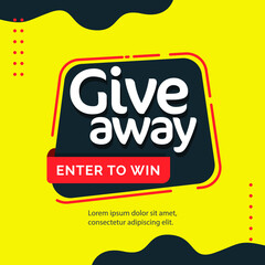 Giveaway contest enter to win banner template