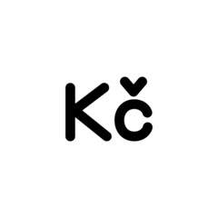 通貨記号　チェコ・コルナ　ベクターイラスト