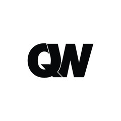 Letter QW simple logo design vector