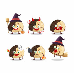 Halloween expression emoticons with cartoon character of truffle