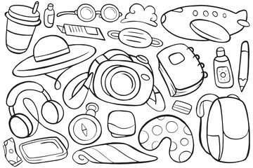 travel doodle for coloring activity