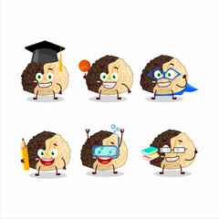 School student of truffle cartoon character with various expressions