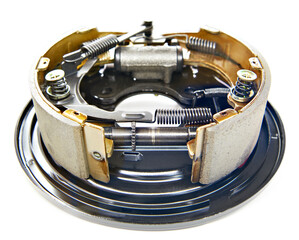 Drum brake isolated white