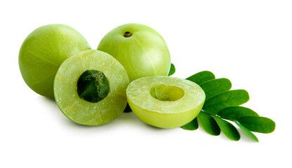 Indian gooseberry isolated on white background