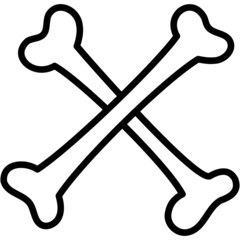 crossed bones hand drawn outline icon
