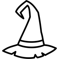 witch hat halloween hand drawn outline icon