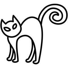 cat halloween hand drawn outline icon