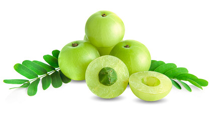 Indian gooseberry isolated on white background