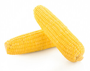 Sweet corns with husk isolated on a white background