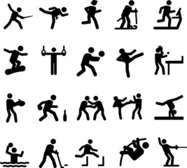 Sports activity people icon set. Healthy lifestyle vector illustration.