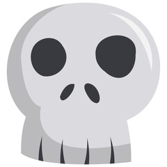 skull hand drawn flat color icon