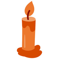 candle hand drawn flat color icon
