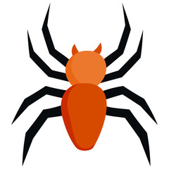 spider hand drawn flat color icon