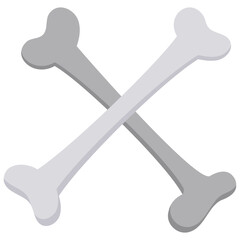 crossed bones hand drawn flat color icon