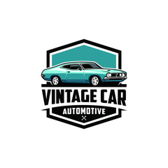 Obraz premium american muscle car isolated logo wih emblem style