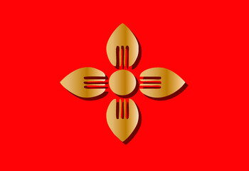 Chinese ornament, with golden color on red base, which is very exclusive