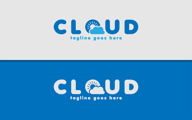 Abstract Logotype with Cloud Concept. Modern Minimalist Logo Design.