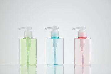 Set of Realistic cosmetic bottle on a white background. Cosmetic package collection for cream, lotion, soap, foams, shampoo. Mock up set for brand template
