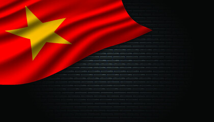 Flag of Vietnam background.