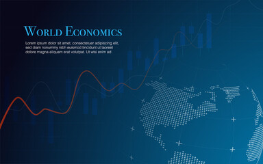 Dark blue digital global background represent modern world of digital information technology which businesses or other organizations develop international influence or start operating on an internatio