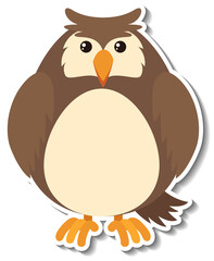 A cute owl cartoon animal sticker