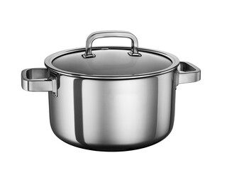 Stainless steel pot isolated on white background