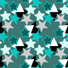 Stars. Creative composition with the image of geometric shapes. Decorative background for covering various surfaces when painting. Material for application on paper, fabric and other manufactories.
