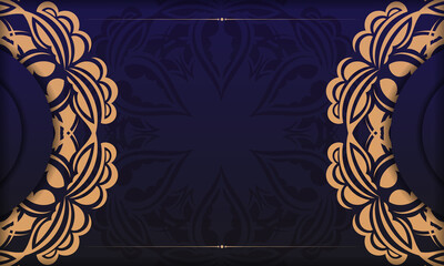 Print-ready invitation design with luxurious ornaments. Purple banner template with greek luxury ornaments and place for your text.