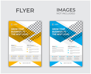 Abstract business commercial flyer, A4 business flyer template, Corporate business digital marketing agency flyer design and brochure cover template.