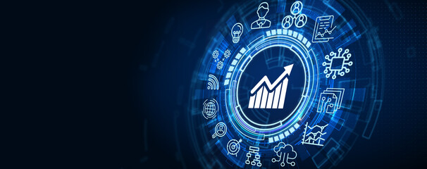 Business, Technology, Internet and network concept. Financial Graph. Stock Market chart. Forex Investment.
