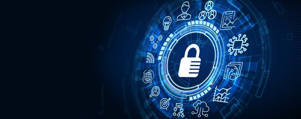 Obraz premium Cyber security data protection business technology privacy concept.