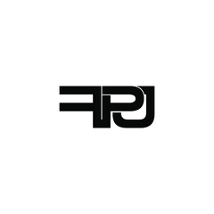 fpj initial letter monogram logo design