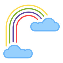 A colorful band denoting concept of cloud rainbow