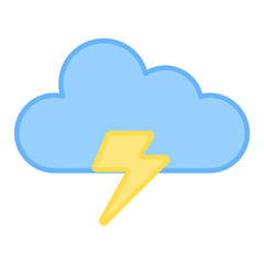 Cloud with bolt, icon of stormy cloud