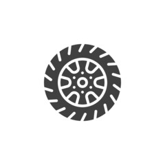Car wheel vector icon