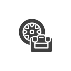 Wheel repair kit vector icon