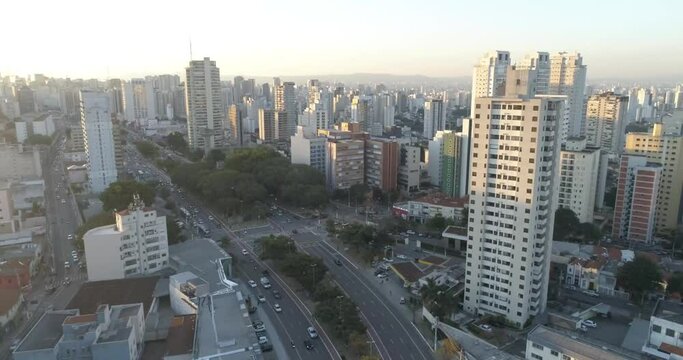 4k 60 fps Drone shots of Vila Mariana , in S&atilde;o Paulo, SP , Brazil in the afternoon