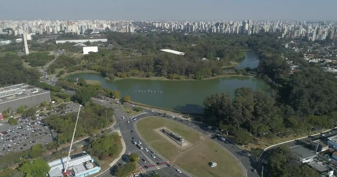 4k 60 fps drone shot on Ibirapuera Park ( Parque Ibirapuera) In S&atilde;o Paulo, SP , Brazil