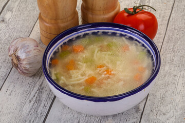 Chicken soup with noodles