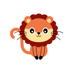 cute baby lion cartoon vector