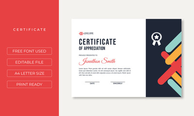 Elegant certificate template layout