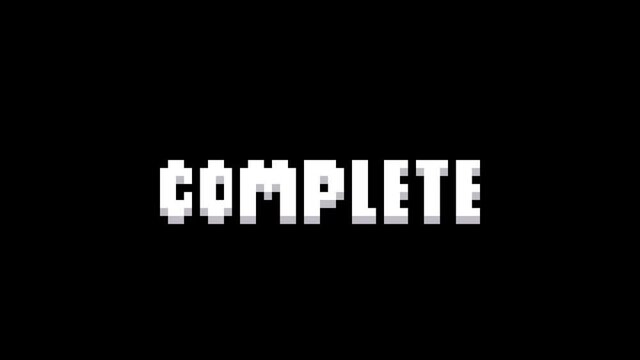 Pixel 8bit 4k loading screen with black background.