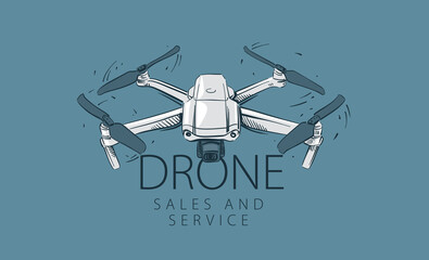 A drawn vector drone for sale and service