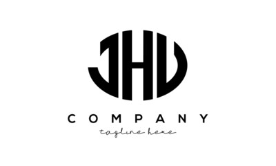 JHU three Letters creative circle logo design	