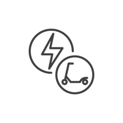 Charging scooter line icon