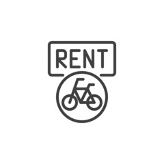 Bicycle rent line icon
